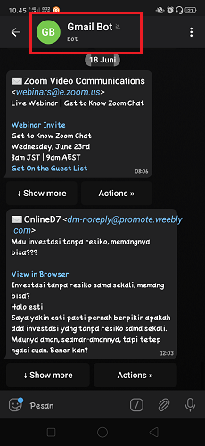 Cara Berhenti Menggunakan Bot Telegram
