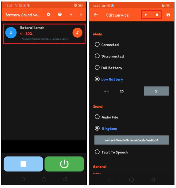 Cara Membuat Suara Notifikasi Battery Low di HP Android