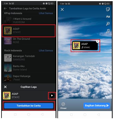 Cara Membuat Story Musik di Facebook Lite