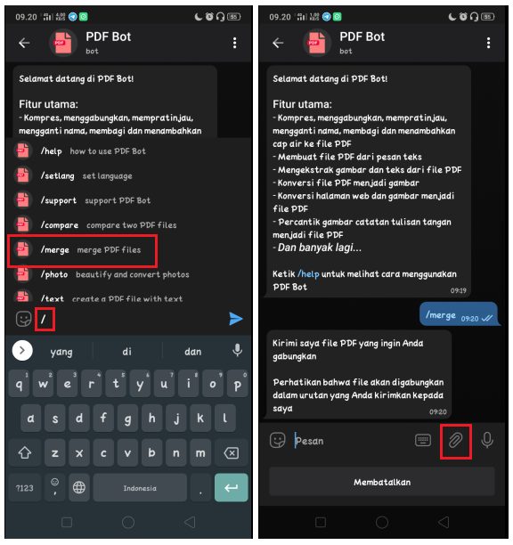 Cara Gabungkan Beberapa File PDF sekaligus Di Telegram