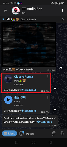 Cara Download Musik Video Tik Tok di Telegram