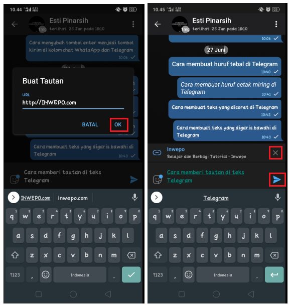Cara Membuat Tulisan Tebal, Miring dan Dicoret di Telegram