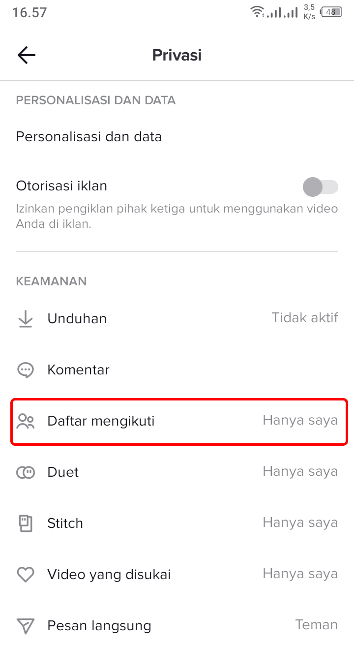 Cara Menyembunyikan Following List Atau Mengikuti Di Aplikasi Tiktok