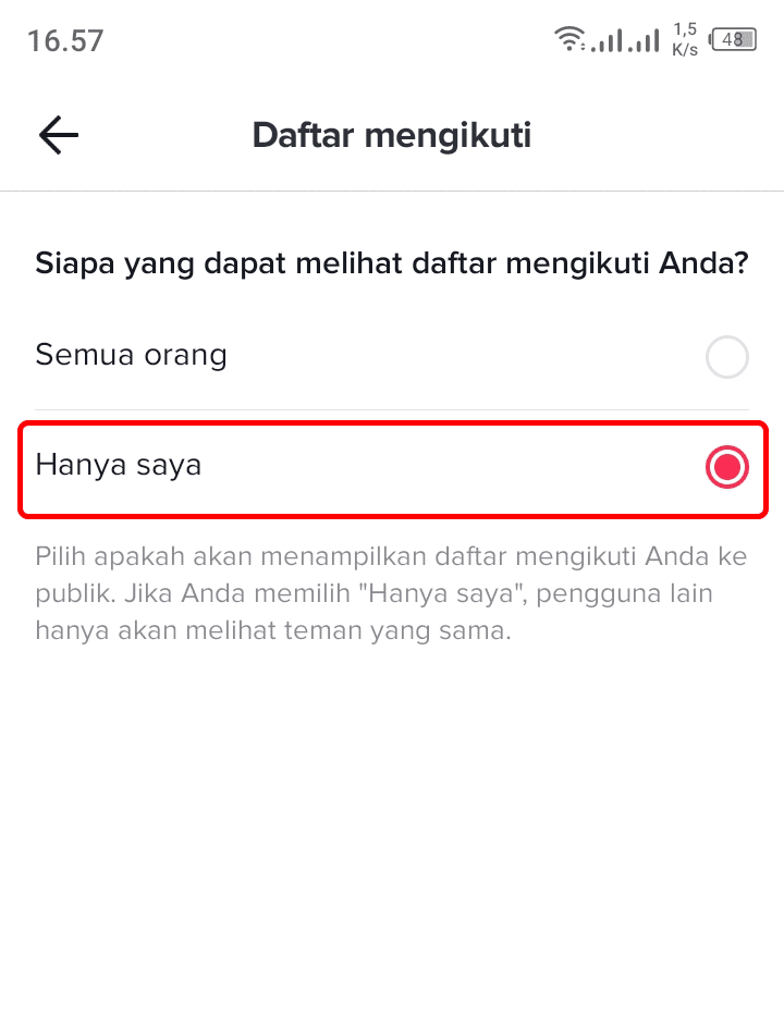 Cara Menyembunyikan Following List Atau Mengikuti Di Aplikasi Tiktok