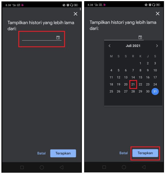 Cara Mencari History Penelusuran Google Bedasarkan Tanggal di Android