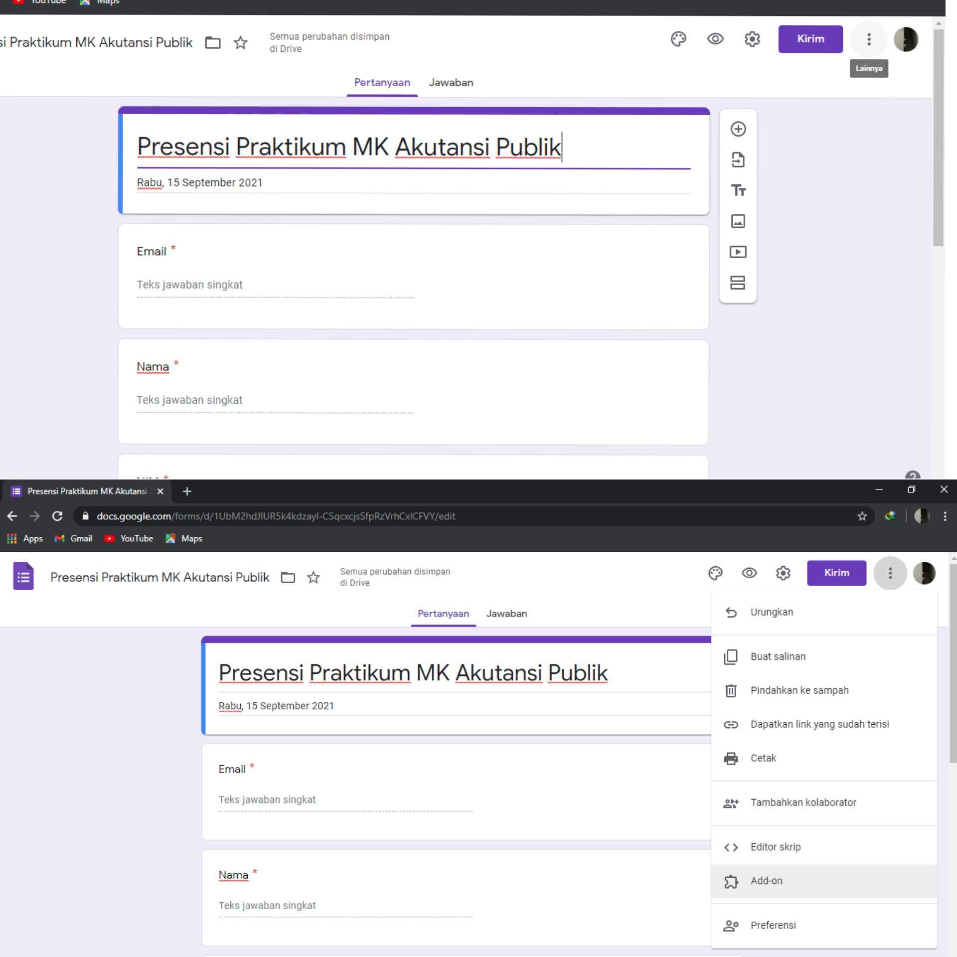 Cara Mengatur Batasan Waktu di Google Form