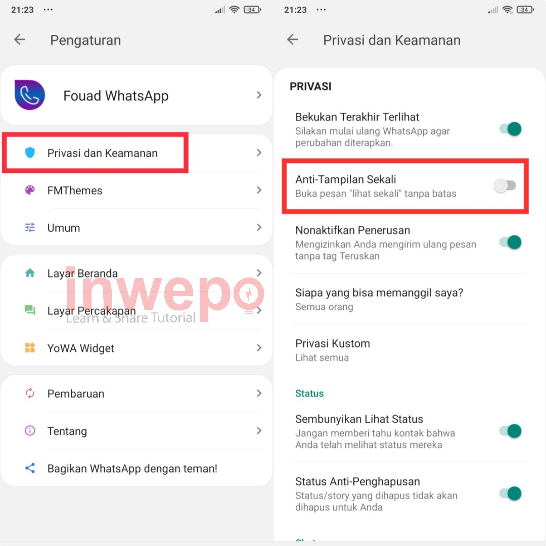 Cara Disable Fitur View Once di WhatsApp