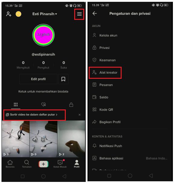 Cara Membuat Playlist Video di Tik Tok