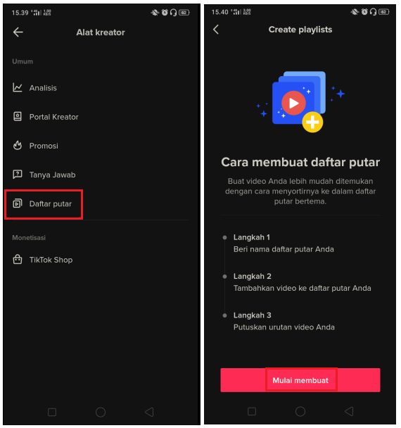 Cara Membuat Playlist Video di Tik Tok