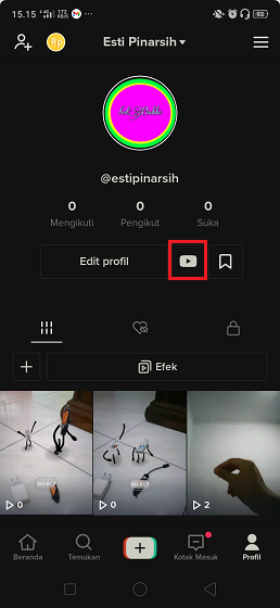 Cara Menampilkan Ikon YouTube di Profile Akun Tik Tok