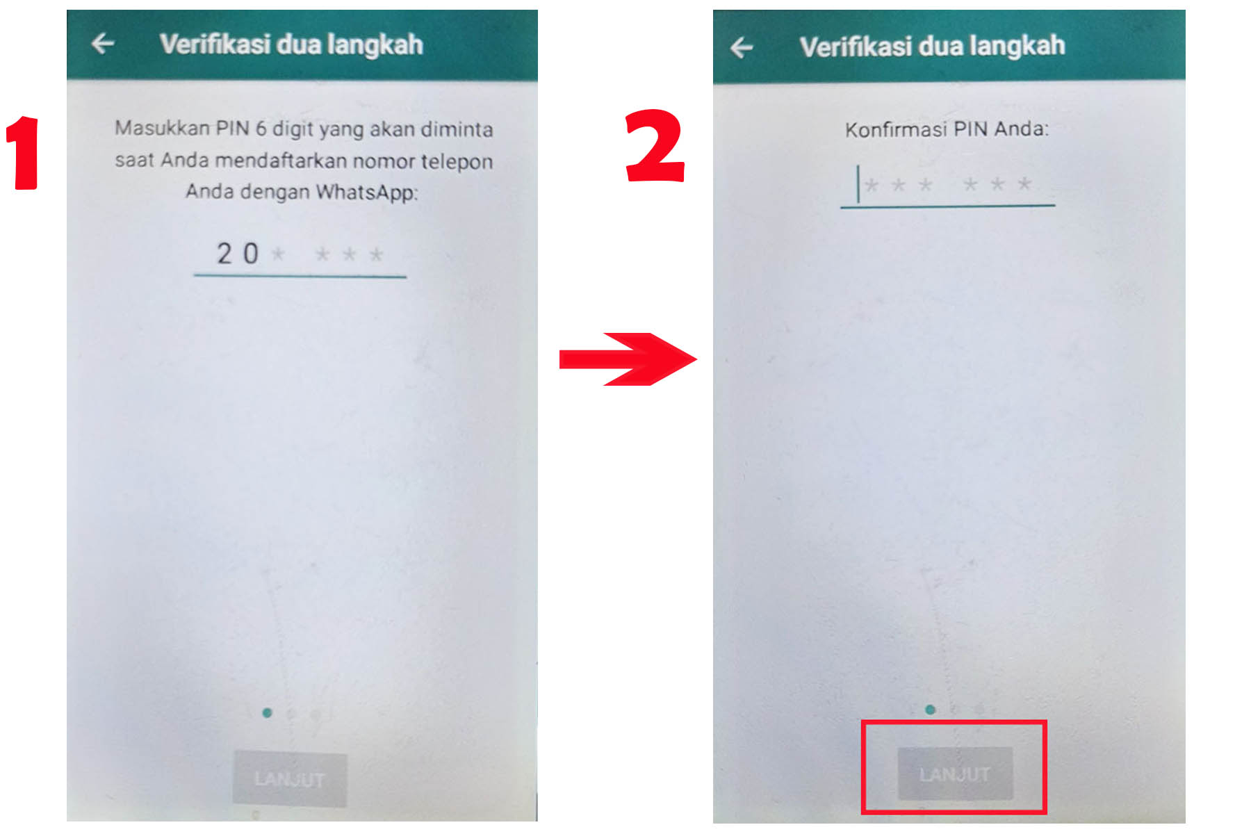 Buat pin pada whatsapp