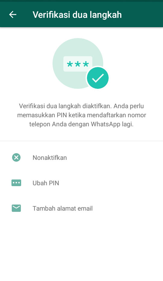 Cara Mengaktifkan Verifikasi Dua Langkah Pada WhatsApp