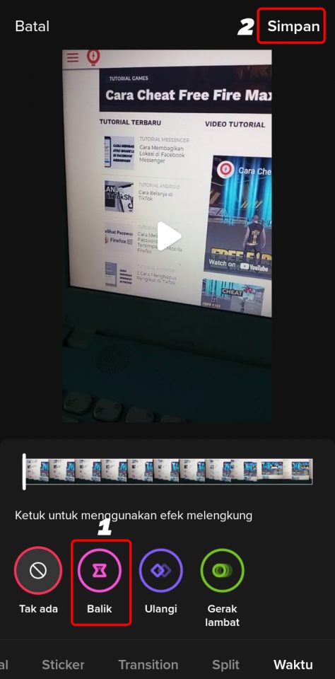 Cara Membuat Efek Video Mundur atau Reverse di Tiktok 6