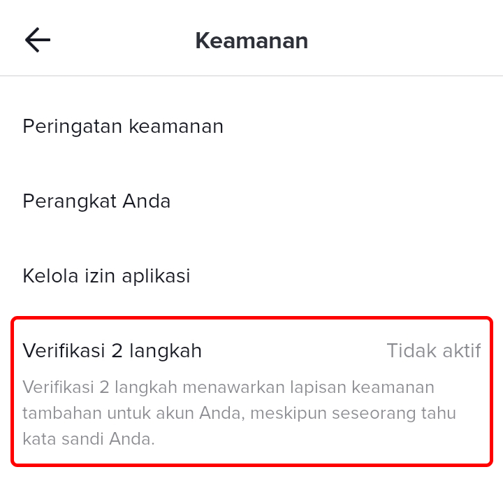 Cara Mengaktifkan Verifikasi Dua Langkah di Tiktok