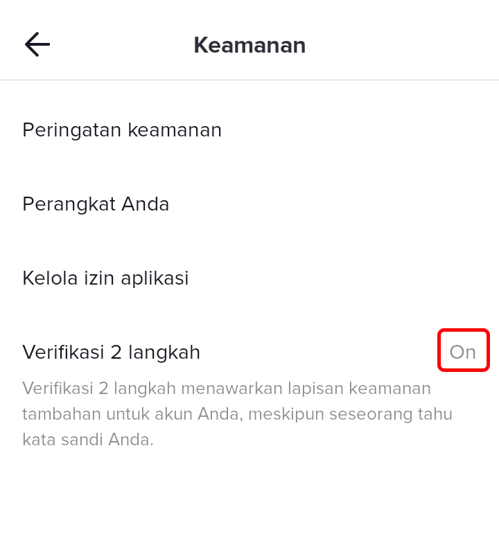 Cara Mengaktifkan Verifikasi Dua Langkah di Tiktok