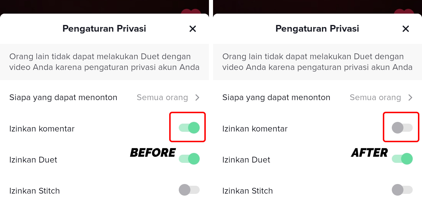 Cara Menonaktifkan Komentar Di Video TikTok