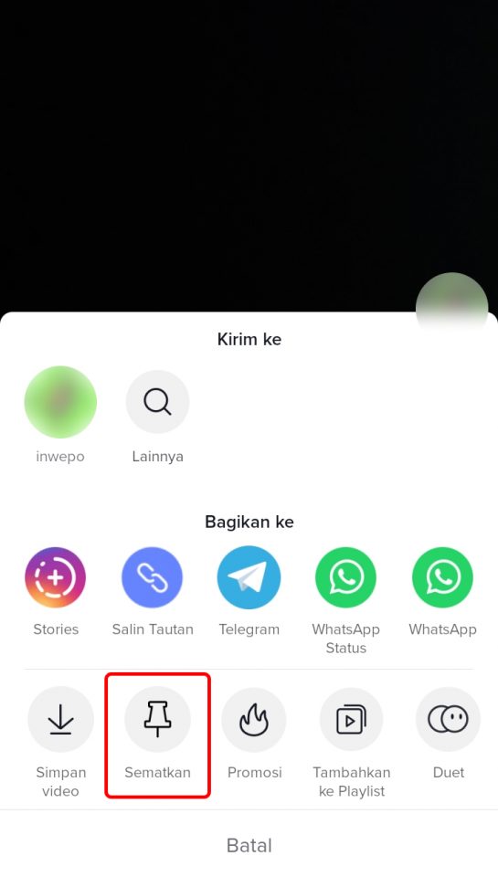 Cara Sematkan atau Pin Video Di TikTok