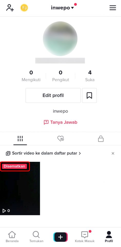 Cara Sematkan atau Pin Video Di TikTok