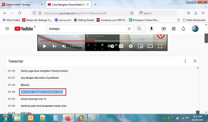 Cara Menampilkan Transkrip Teks Video YouTube 4