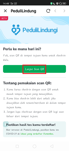 checkin pedulilindungi di gojek step 3