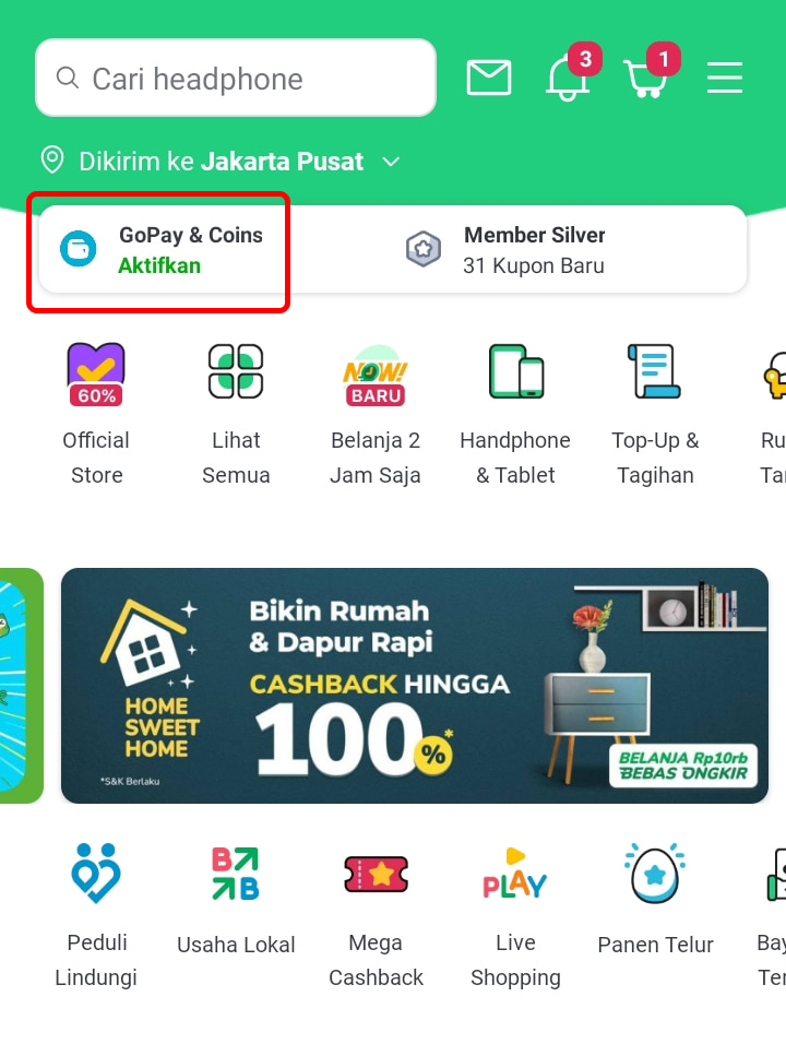 Cara Aktifkan GoPay di Tokopedia