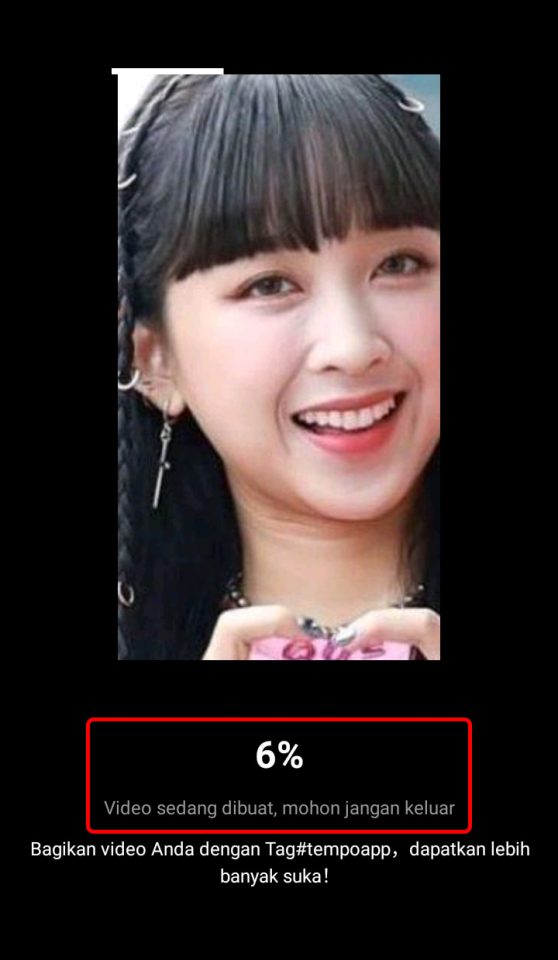Proses Edit Foto Jadi Video Pengantin aplikasi Tempo