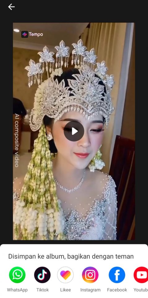 Hasil Edit Foto Jadi Video Pengantin yang Lagi Viral di Tiktok