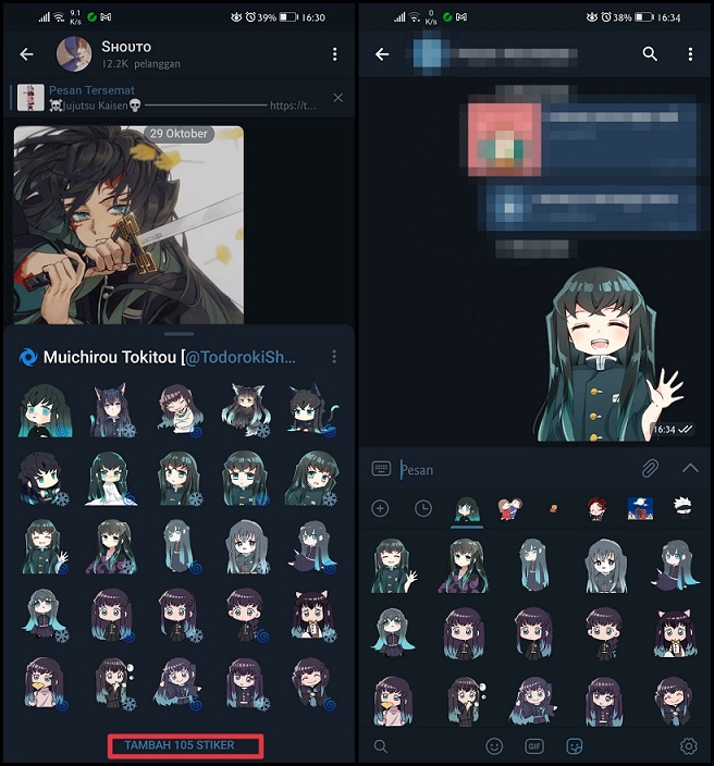 Cara Menambahkan Stiker Anime di Telegram