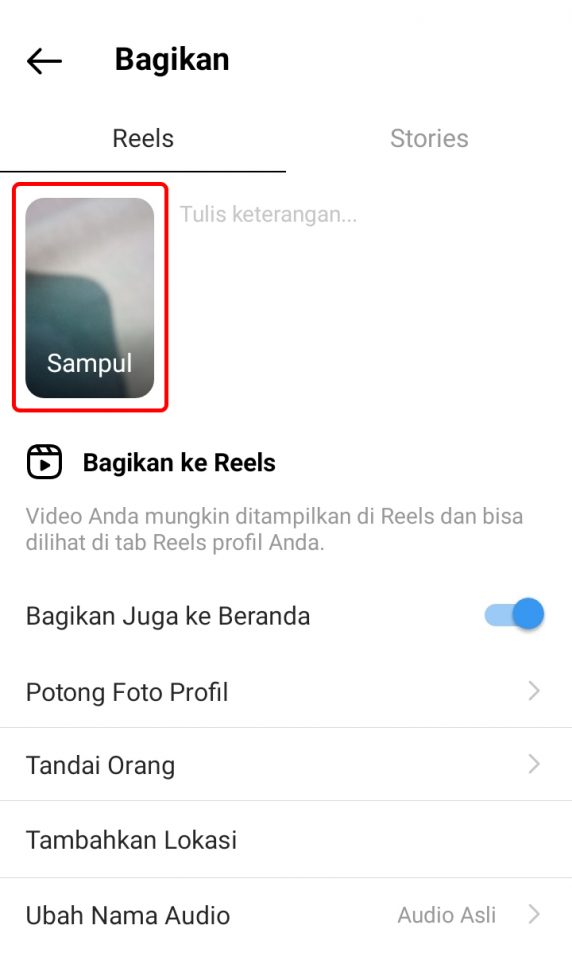 Cara Menambahkan Thumbnail Video Reels Instagram 3