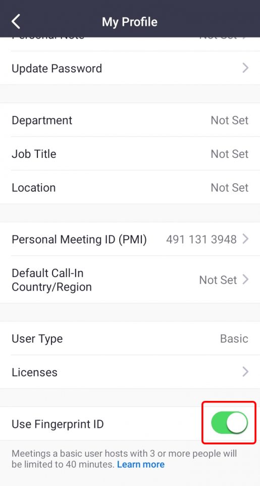 Cara Mengaktifkan Fingerprint di Aplikasi Zoom Meeting