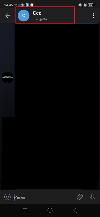 Tekan pada nama group Telegram