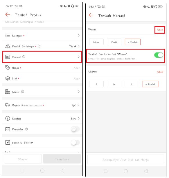 Cara Upload Foto Variasi Produk di Shopee 1