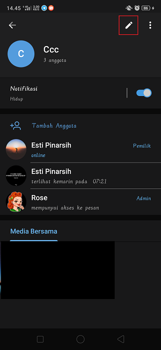 Edit di Pengaturan Grup Telegram