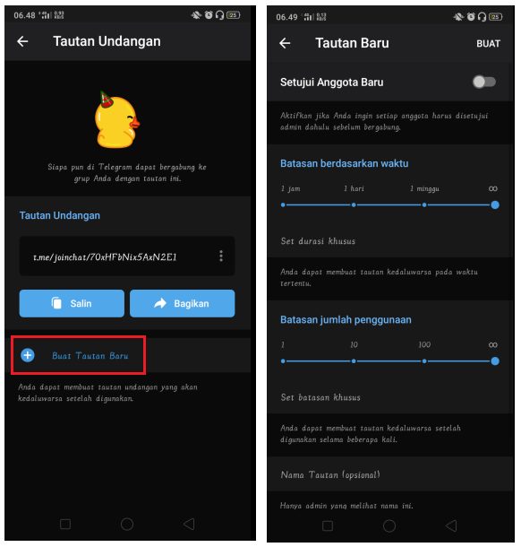 Cara Membuat Tautan Undangan Grup Telegram 3