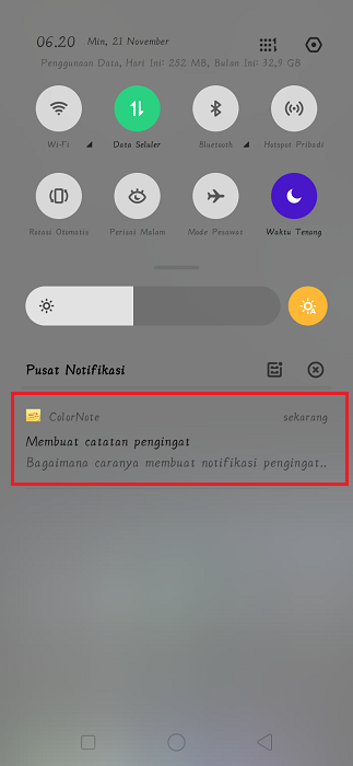 Cara Membuat Notiifikasi Catatan Penting di Status Bar HP Android 4