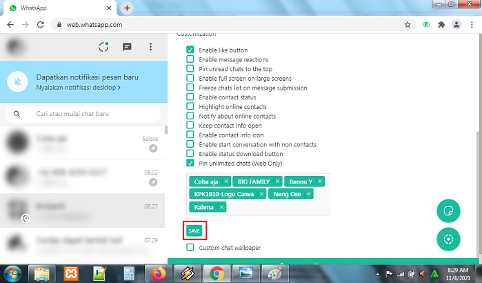 Cara Pin Banyak Kontak di WhatsApp Web 5