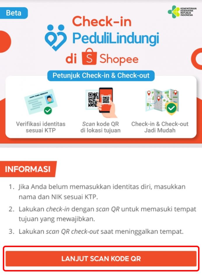 Cara Menggunakan PeduliLindungi di Aplikasi Shopee