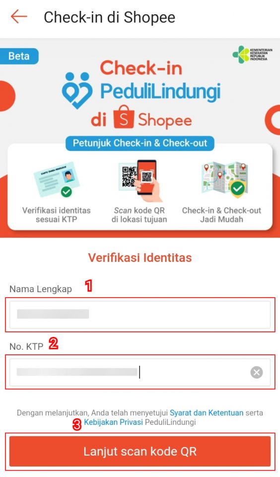 Cara Check in Check Out PeduliLindungi di Shopee