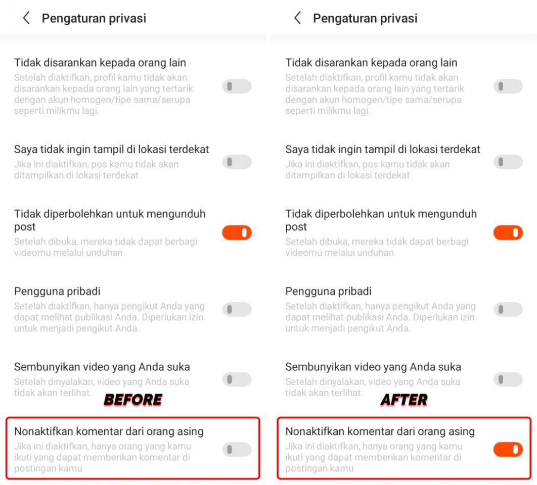 Cara Menonaktifkan Komentar Dari Orang Asing di Snack Video