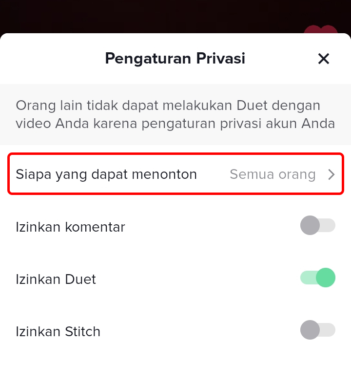 Cara Menyembunyikan atau Private Video di TikTok