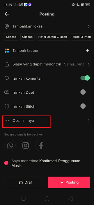 Cara Menyimpan video Tik Tok Otomatis ke Galeri
