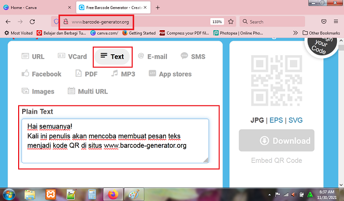 Cara Membuat Pesan Teks Menjadi Kode QR