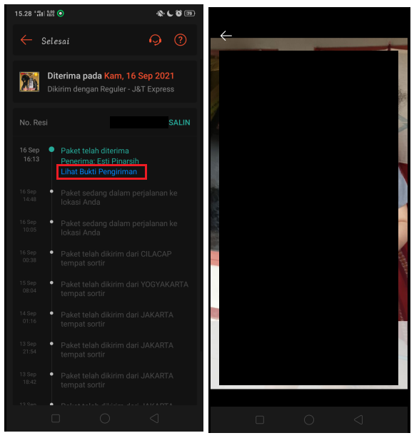 Cara Melihat Foto Penerima Paket Shopee 2