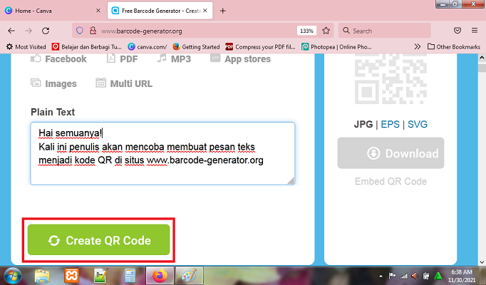 Cara Membuat Pesan Teks Menjadi Kode QR
