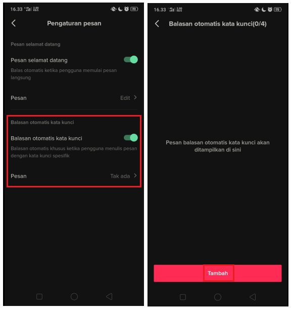 Cara Menampilkan Pesan Selamat Datang di Pesan TikTok 3