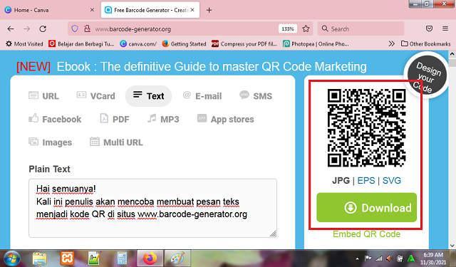 Cara Membuat Pesan Teks Menjadi Kode QR