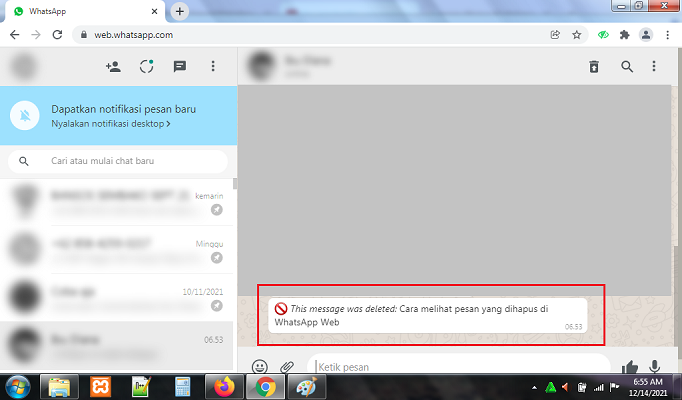 Cara Melihat Pesan yang Dihapus di WhatsApp Web 3