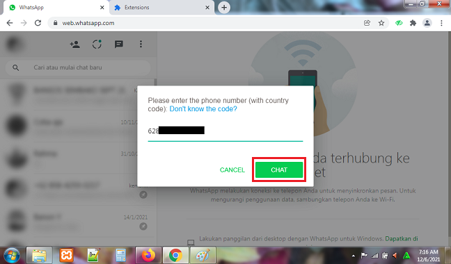 Cara Mengirimkan Pesan di WhatsApp Web Tanpa Menyimpan Nomor 