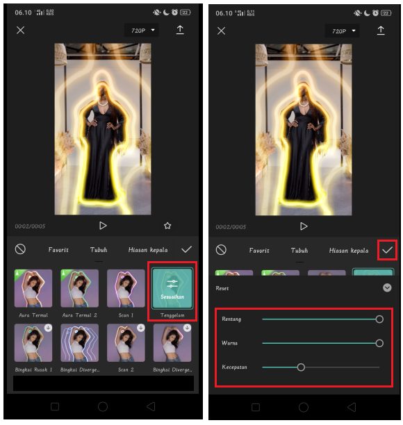 Cara Menampilkan Glowing Line Effect di CapCut