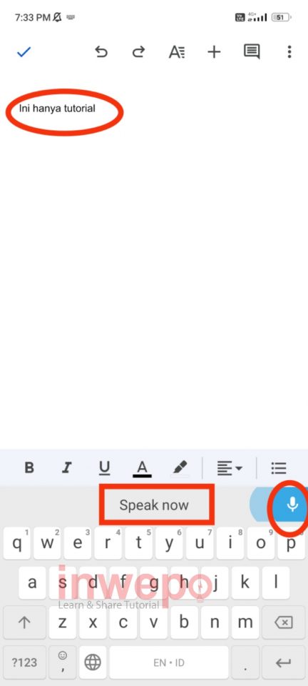 Cara Menggunakan Voice Typing di Google Doc Android
